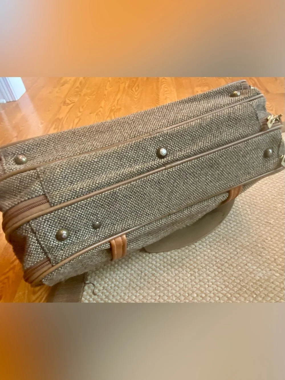 Hartmann Vintage Tweed And Leather Overnight Business Traveler Bag